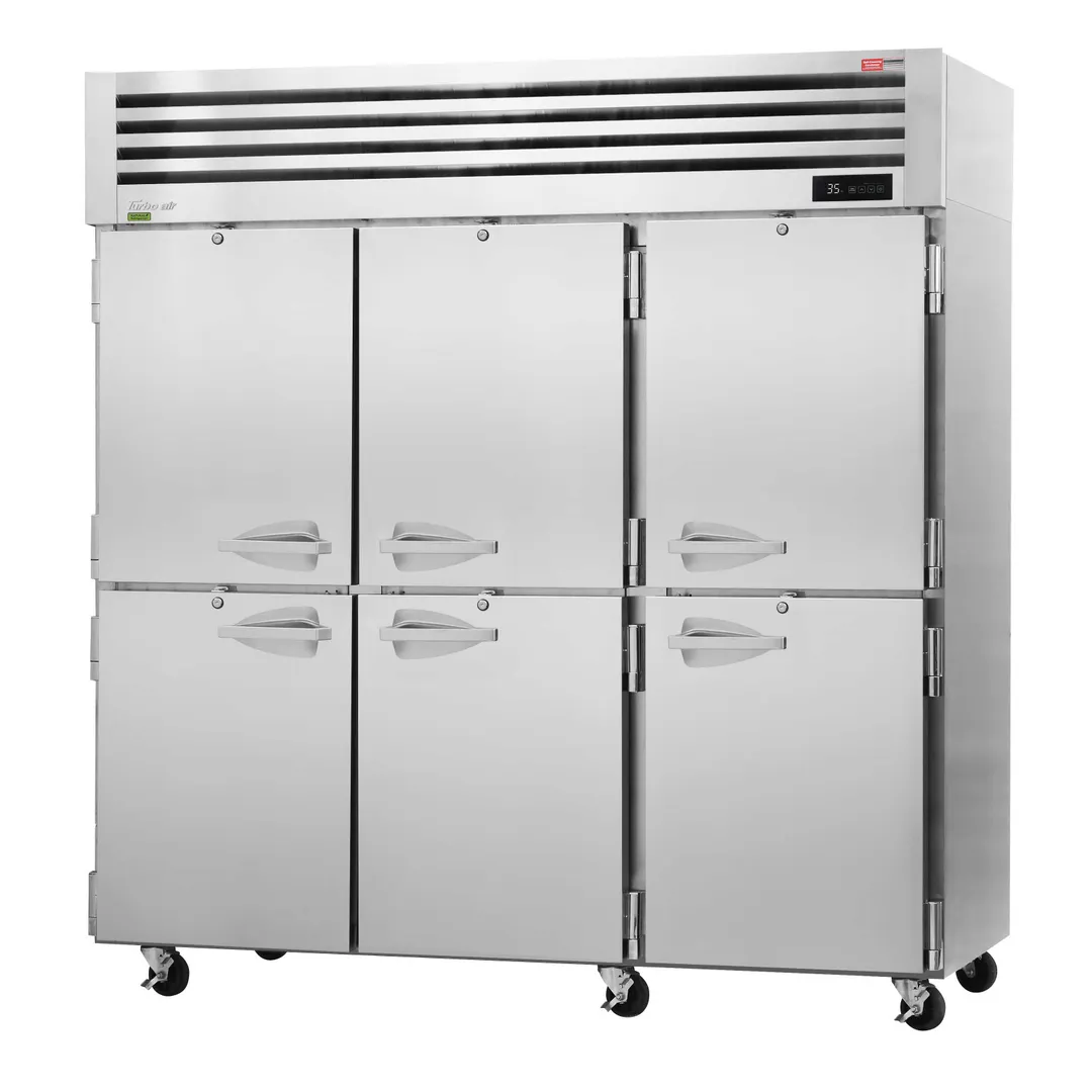 Turbo Air PRO-77-6R 77" Three Solid Door Reach-In Refrigerator, 75 cu. ft.