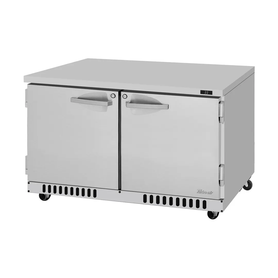 Turbo Air PUR-48-FB-N 48" 2-Section Undercounter Refrigerator w/ 2 Doors, 11 cu. ft.