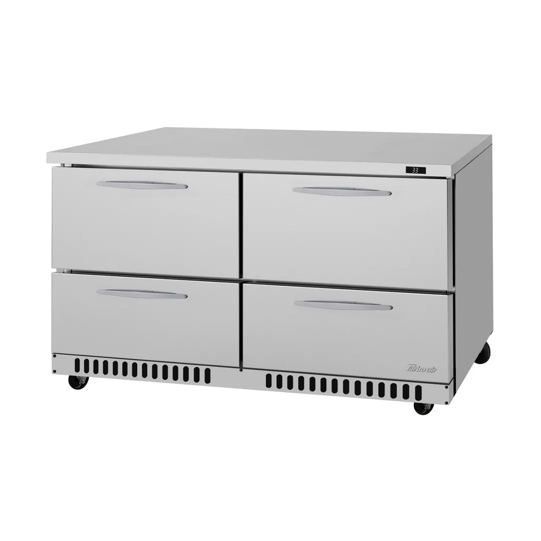 Turbo Air PUR-60-D4-FB-N 60" 2-Section Undercounter Refrigerator w/ 2 Doors, 15 cu. ft.