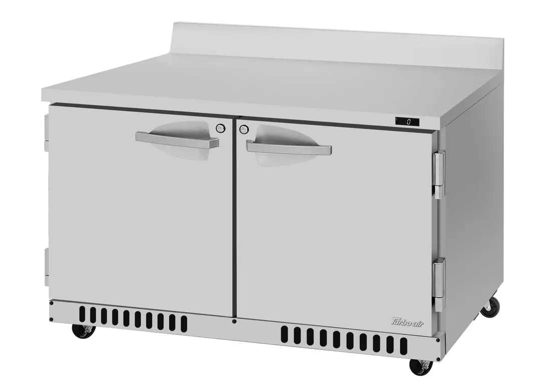 Turbo Air PWF-48-FB-N 48" 2-Section Worktop Freezer w/ 2 Doors, Front Breathing, 11 cu. ft.