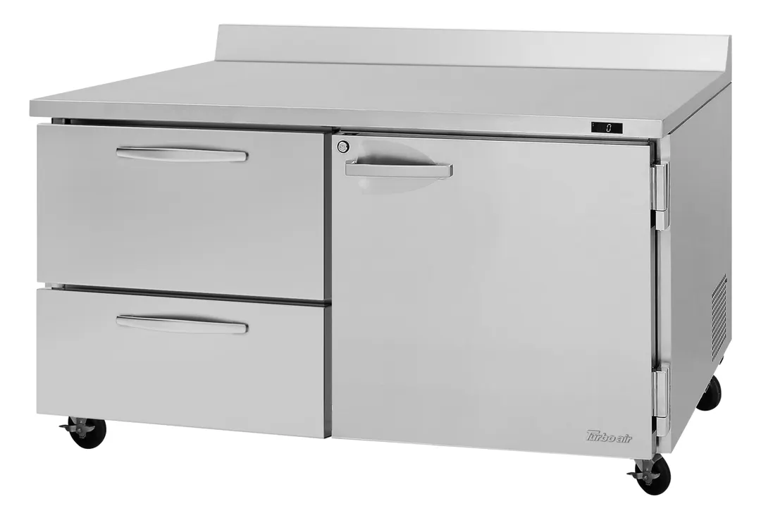 Turbo Air PWF-60-D2R(L)-N 60" 2-Section Worktop Freezer w/ 1 Door & 2 Drawers, 17.2 cu. ft.