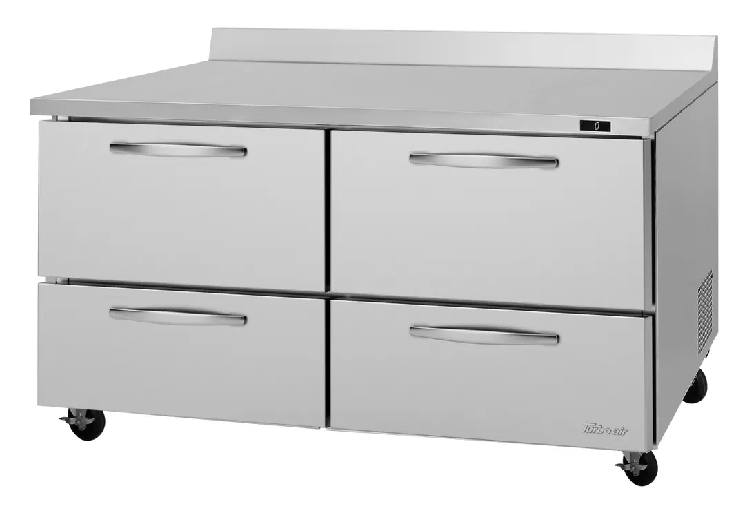 Turbo Air PWF-60-D4-N 60" 2-Section Worktop Freezer w/ 4 Drawers, 17.2 cu. ft.