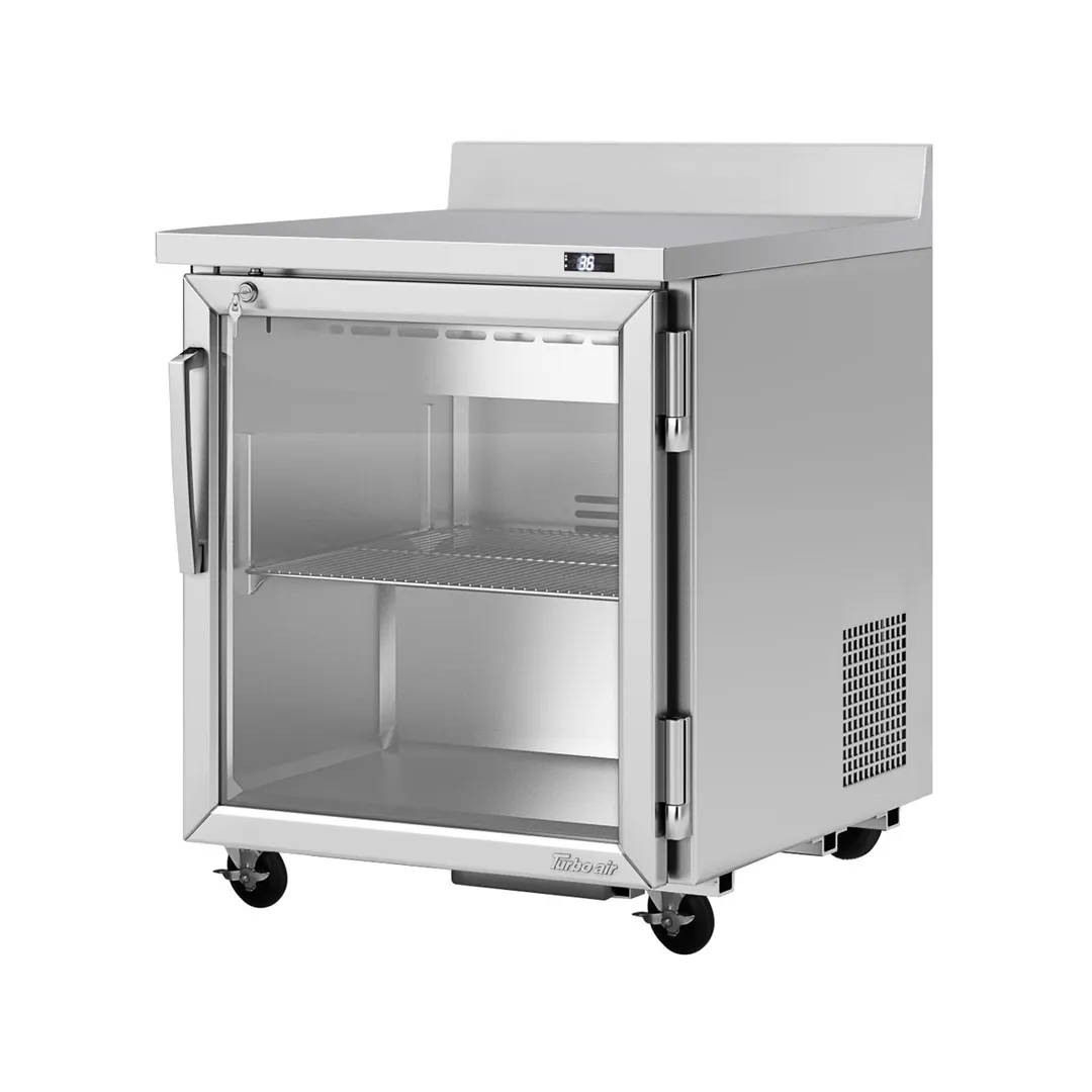 Turbo Air PWR-28-G-N 27" 1-Section Worktop Refrigerator w/ 1 Glass Door, 6.8 cu. ft.