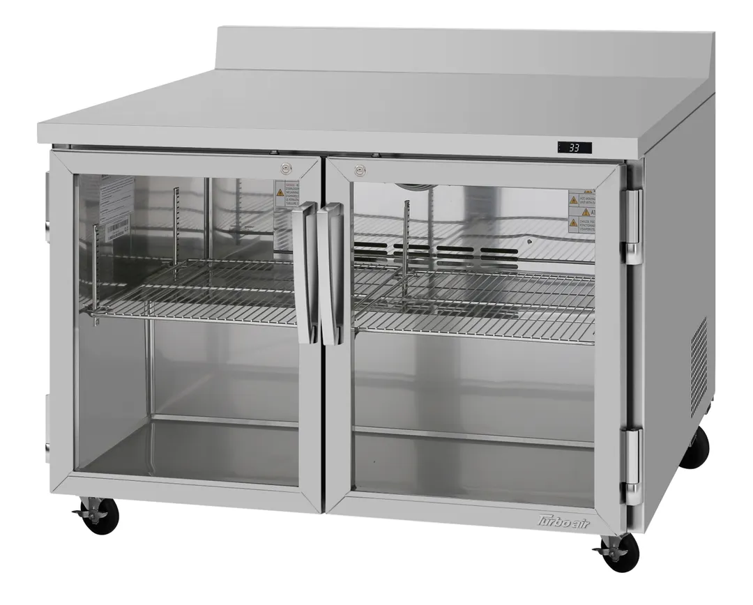 Turbo Air PWR-48-G-N 48" 2-Section Worktop Refrigerator w/ 2 Doors, 12.2 cu. ft.