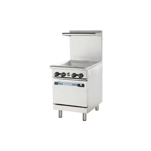 Turbo Air TAR-24G 24" Natural Gas Restaurant Range, 24" Full Griddle w/ Thermostatic Controls, (1) Space Saver Oven, 72.000 BTU