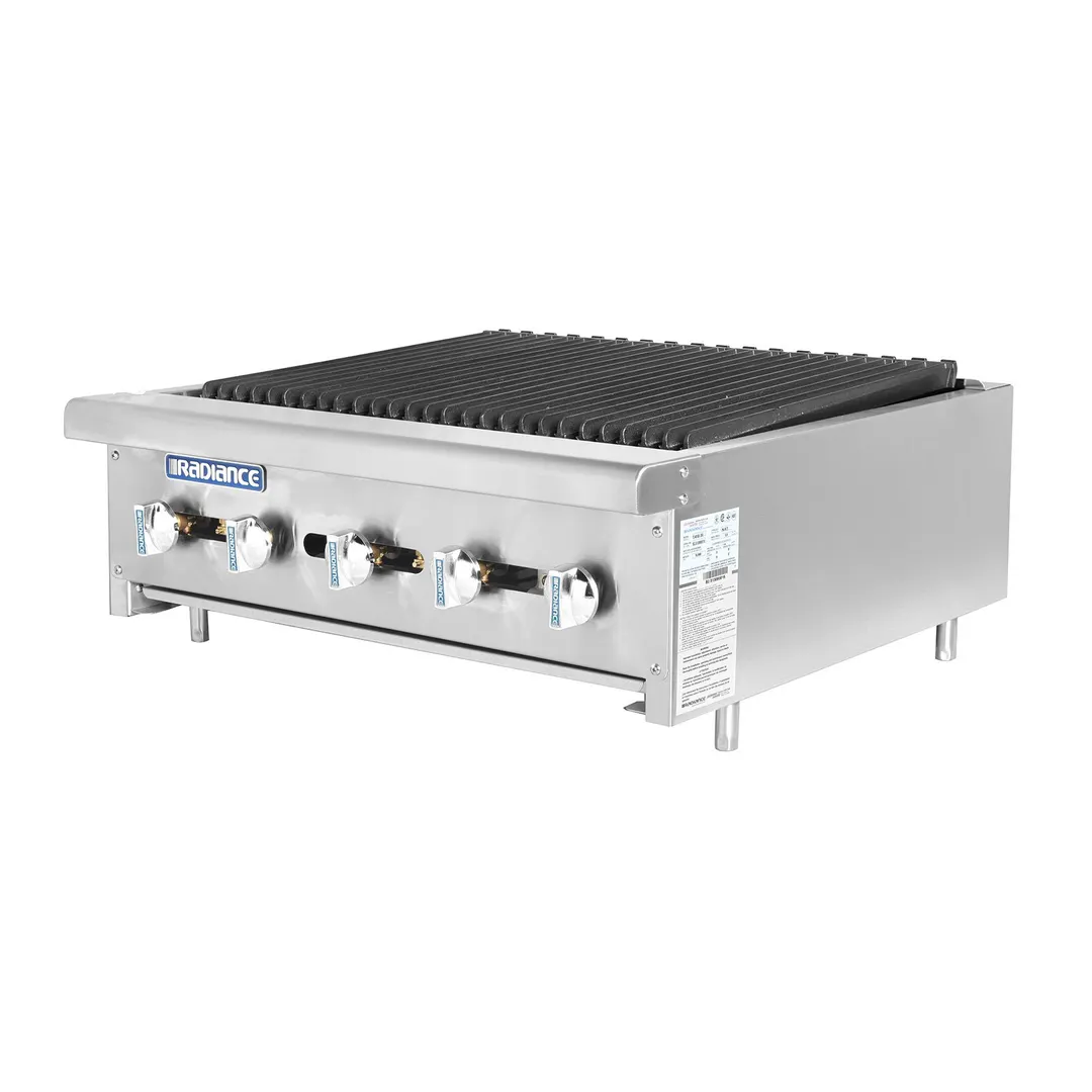 Turbo Air TARB-30 30" Countertop Gas Radiant Charbroiler w/ (5) Burners, 75.000 BTU