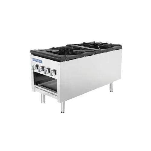 Turbo Air TASP-18-D 18" Gas Stock Pot Range w/ (2) Three Ring Burners, Front to Back Design, 158.000 BTU