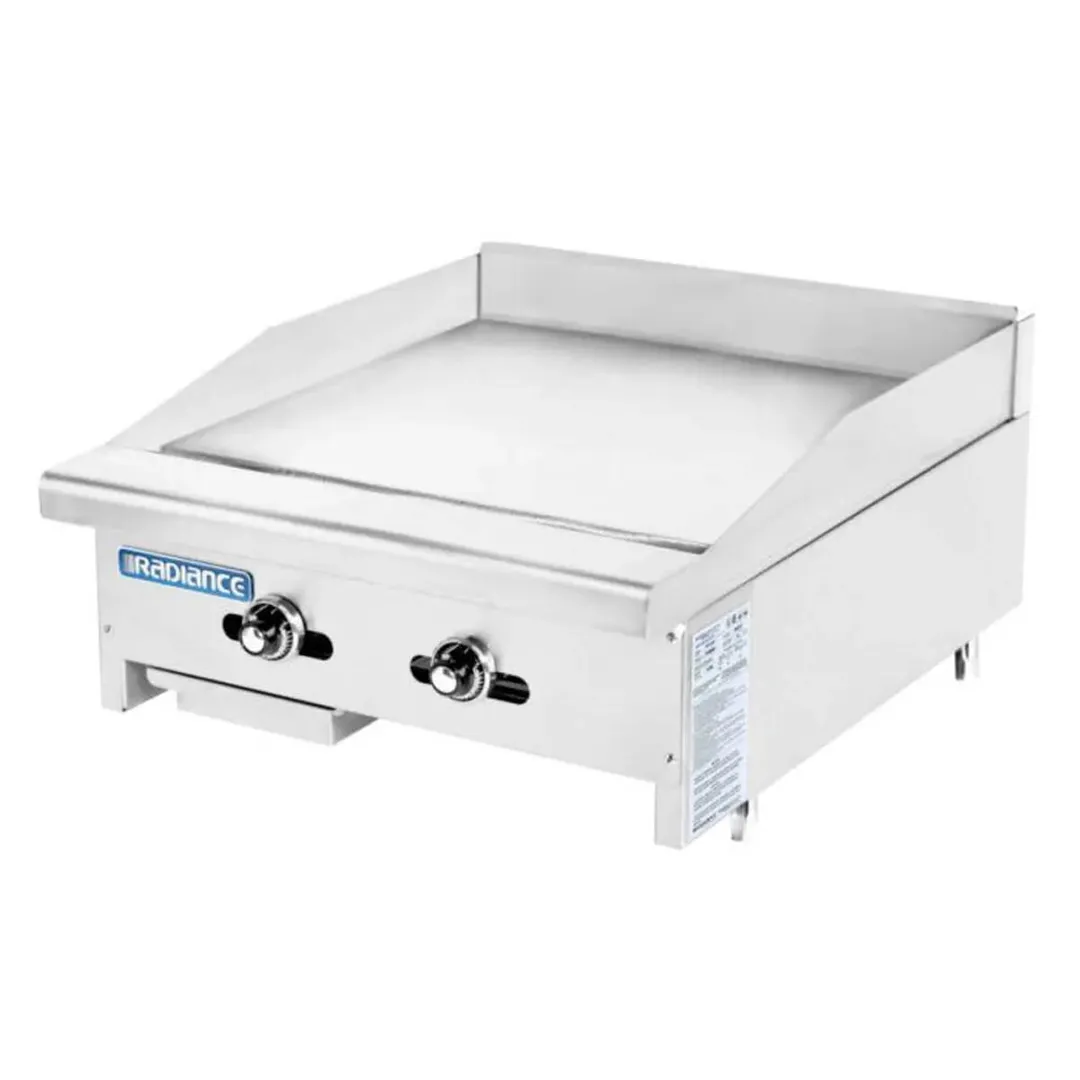 Turbo Air TATG-24 24" Countertop Thermostatic Gas Griddle, 1" Steel Plate, 44.000 BTU