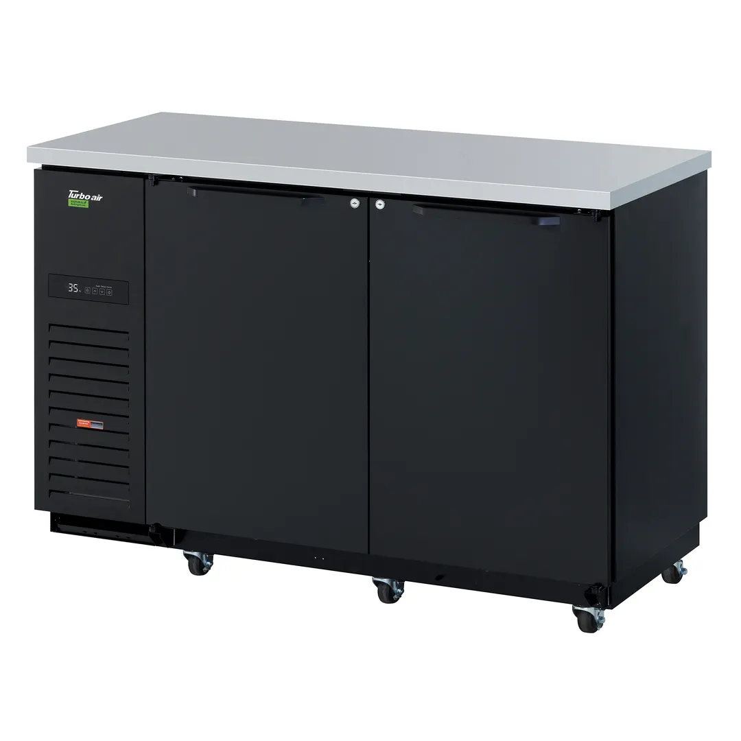 Turbo Air TBB-2SBD-N6 Super Deluxe Back Bar Cooler with Solid Door, Two Section 19 cu. ft.
