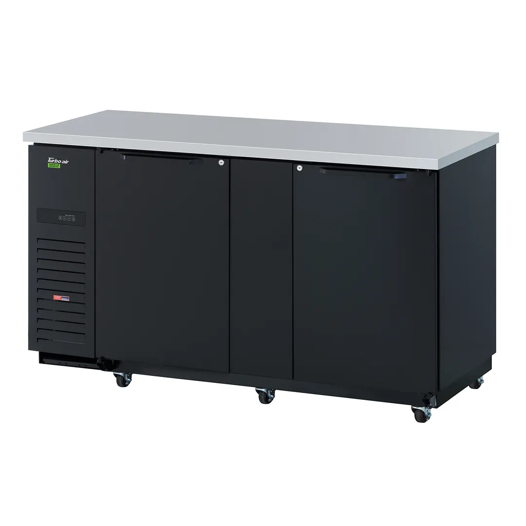 Turbo Air TBB-3SBD-N6 69" Super Deluxe Back Bar Cooler with Solid Door, Two Section, 23 cu. ft.