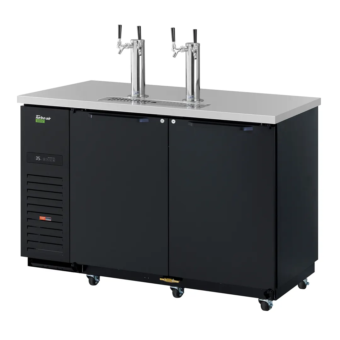 Turbo Air TBD-2SBD-N6 58" 2 Column Stainless Steel Beer Dispenser w/ 2 Keg Capacity