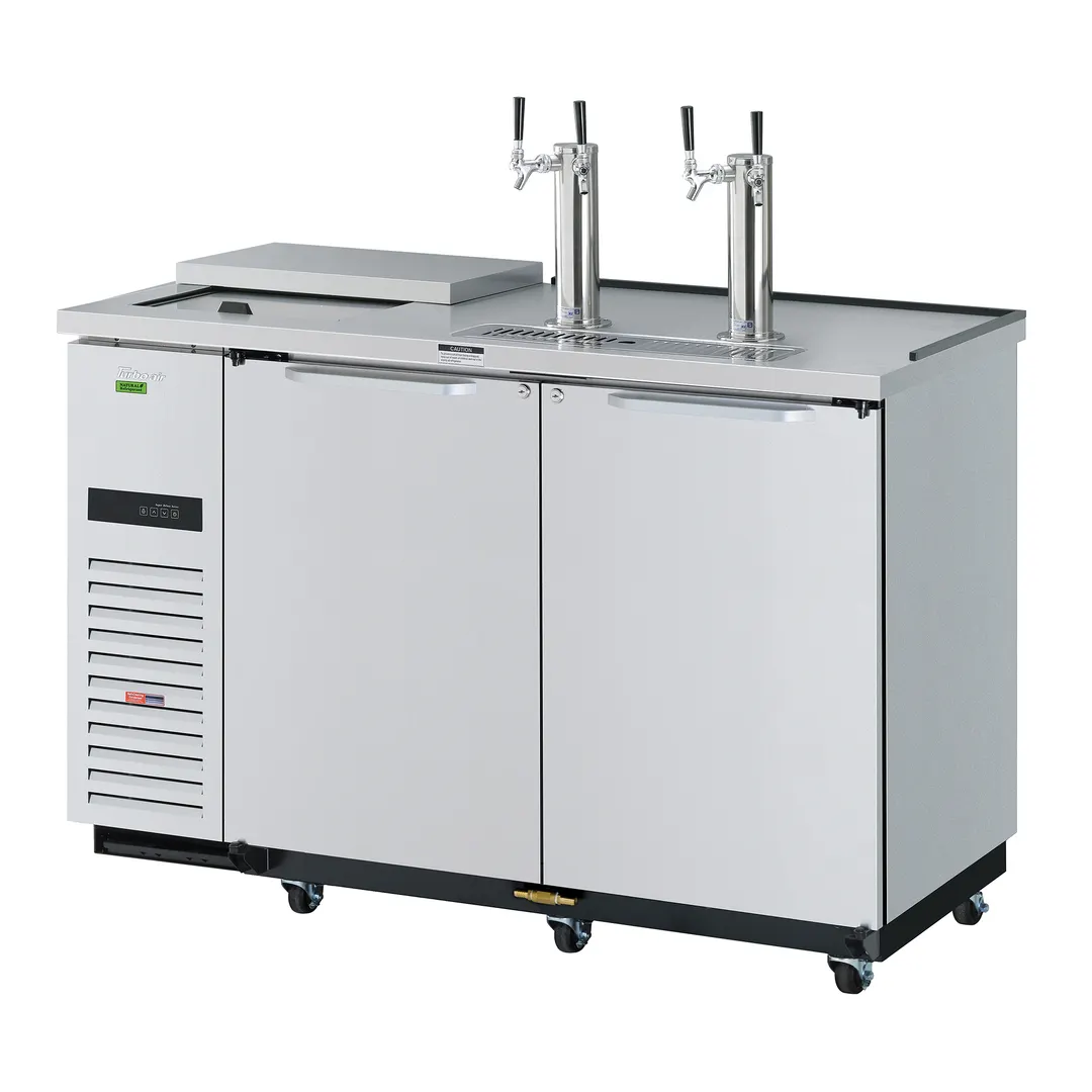 Turbo Air TCB-2SDD-N6 58" Draft Beer Cooler w/ 2 Kegs, 2 Dual-Tap Towers