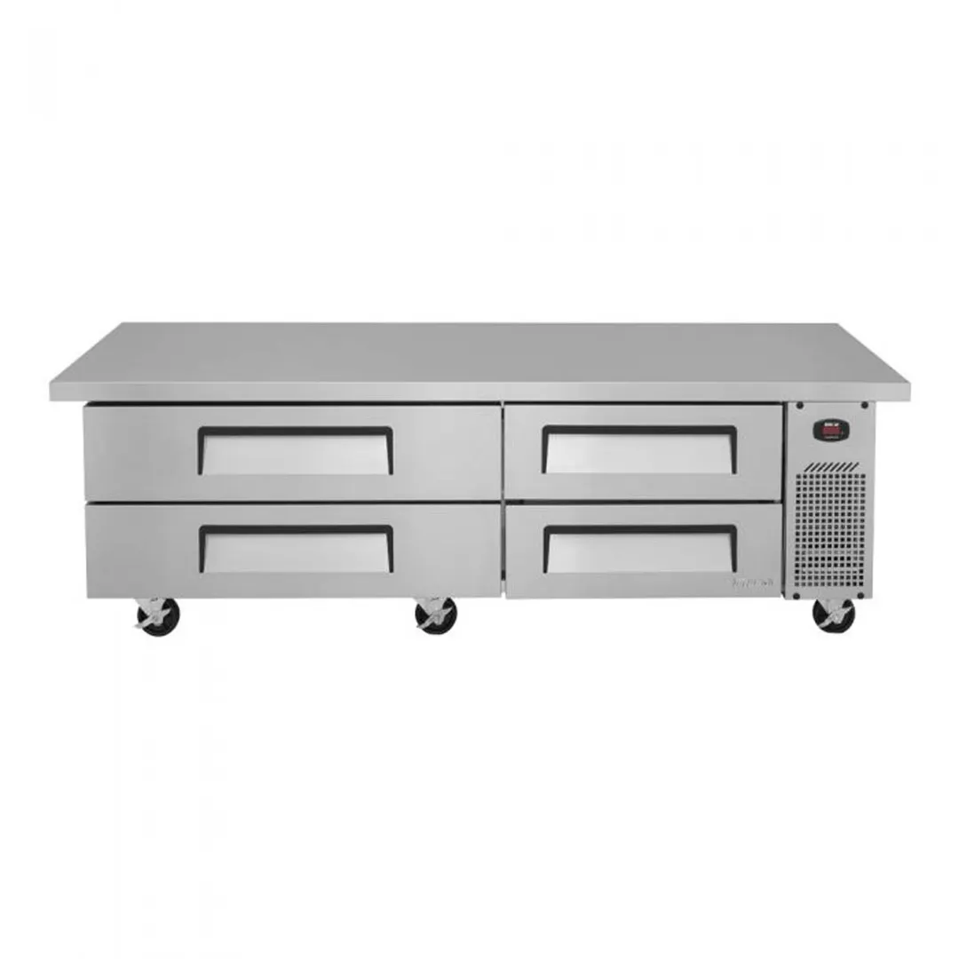 Turbo Air TCBE-72SDR-E-N 78" 4 Drawers Refrigerated Chef Base, Flat Top, 12.6 cu. ft.