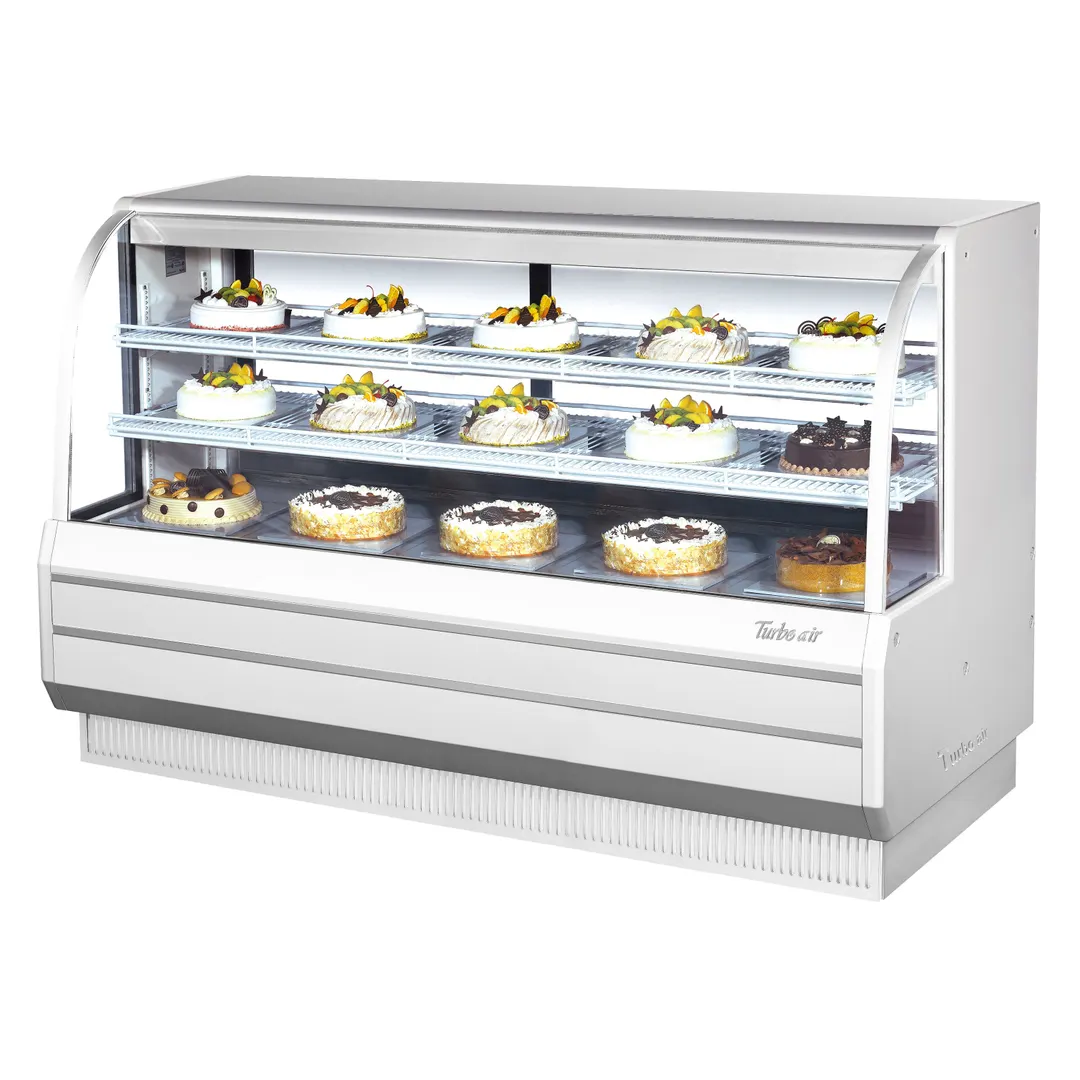 Turbo Air TCGB-72DR-W(B) 72" Full Service Non-Refrigerated Bakery Display Case