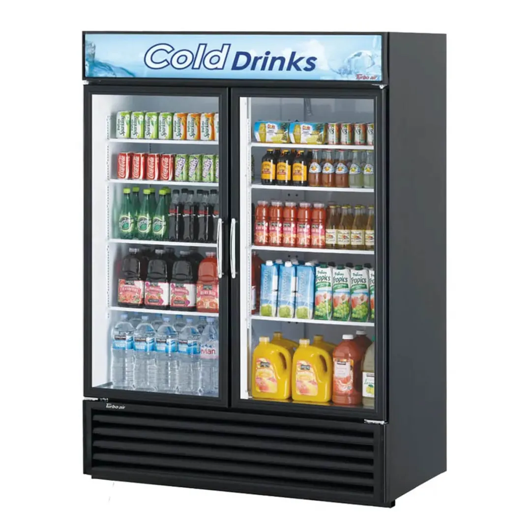 Turbo Air TGM-50RS(B)-N 55" 2-Glass Door Merchandiser Refrigerator, 45.97 cu. ft., Black, ENERGY STAR®