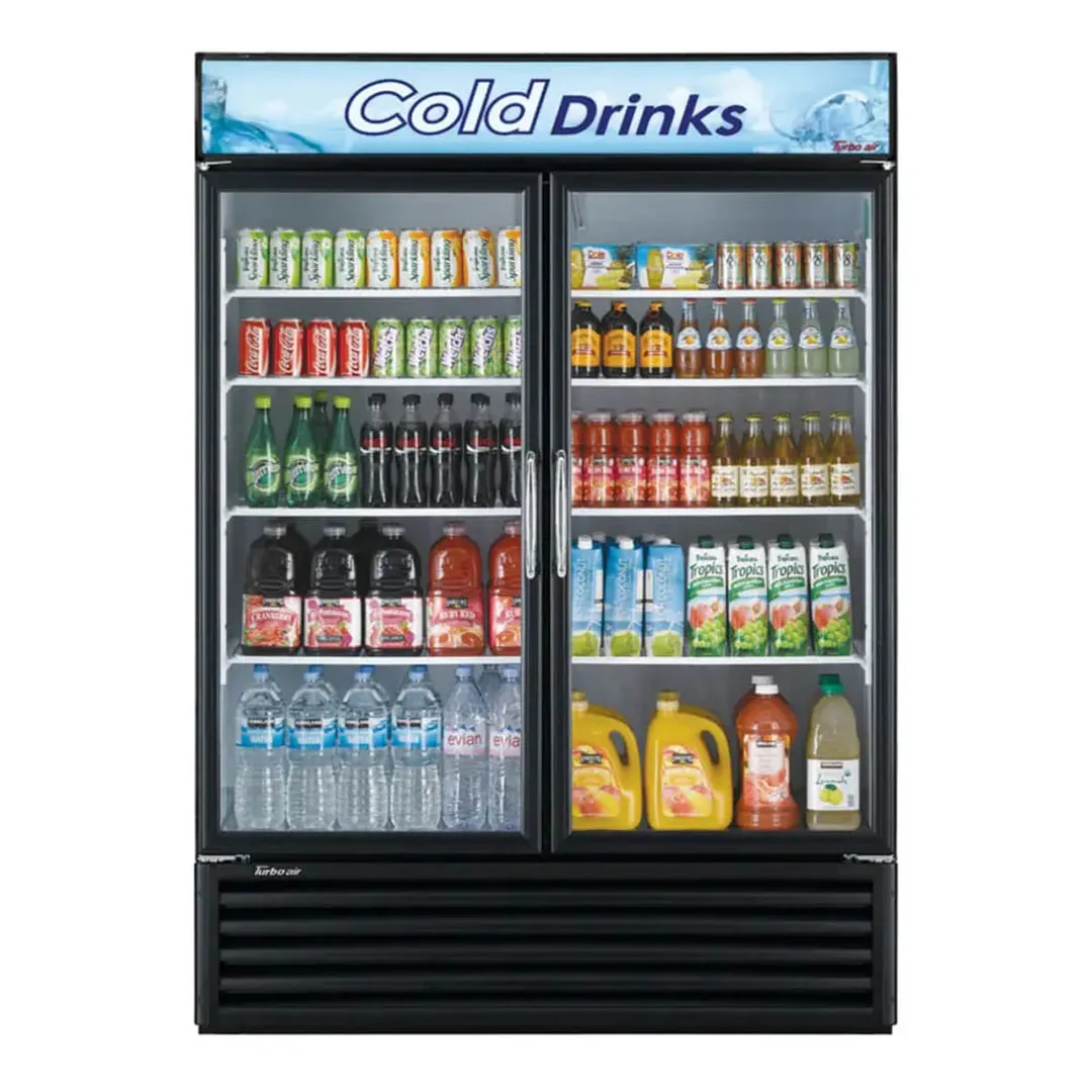 Turbo Air TGM-50RS(B)-N 55" 2-Glass Door Merchandiser Refrigerator, 45.97 cu. ft., Black, ENERGY STAR®