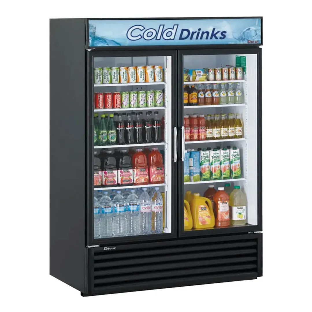 Turbo Air TGM-50RS(B)-N 55" 2-Glass Door Merchandiser Refrigerator, 45.97 cu. ft., Black, ENERGY STAR®