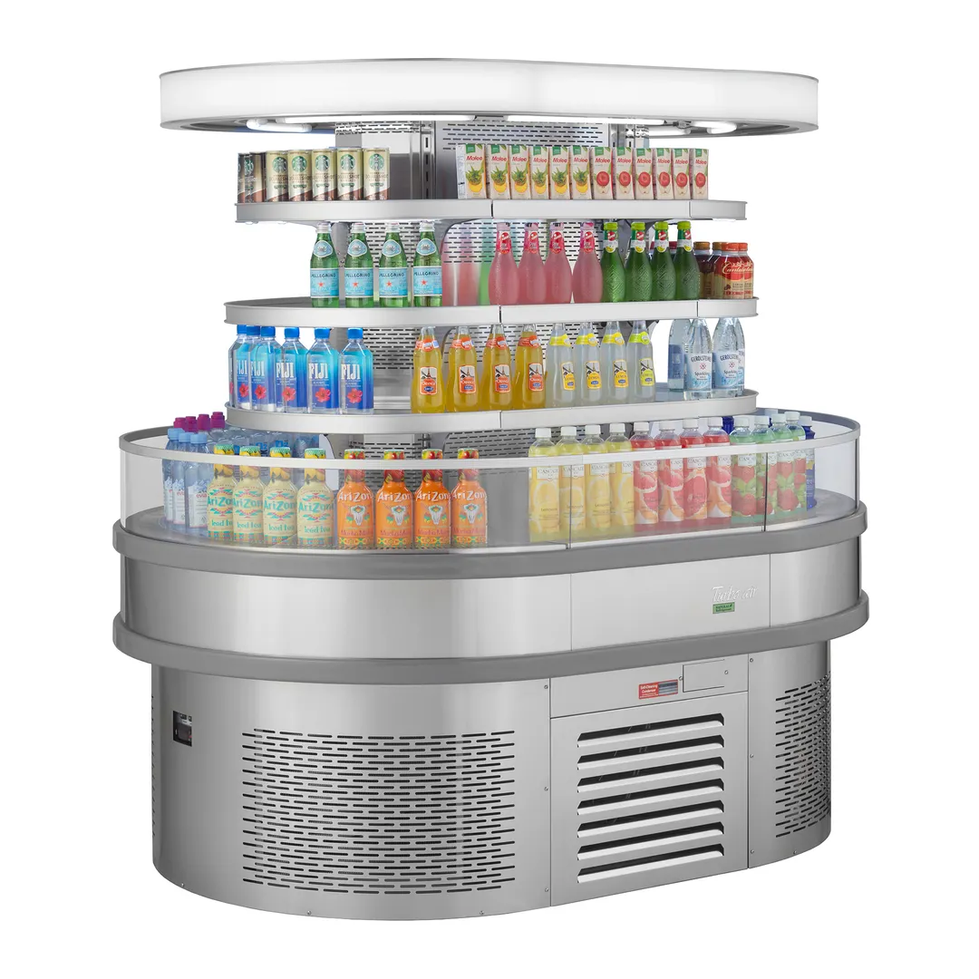 Turbo Air TIOM-20RSRS-N 48" Island Self-Serve Refrigerated Open Air Merchandiser, Stainless Steel
