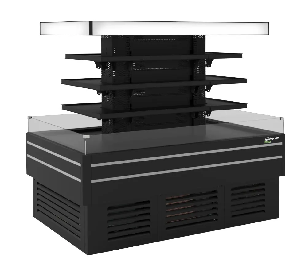 Turbo Air TIOM-24CSCB-N 72" Island Display Self-Serve Refrigerated Merchandiser in Black