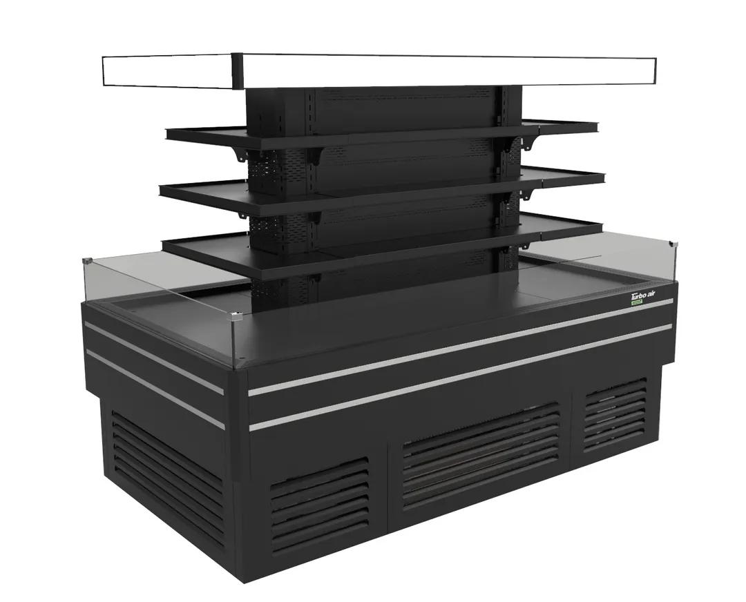 Turbo Air TIOM-36CSCB-N 84" Island Display Self-Serve Refrigerated Merchandiser in Black