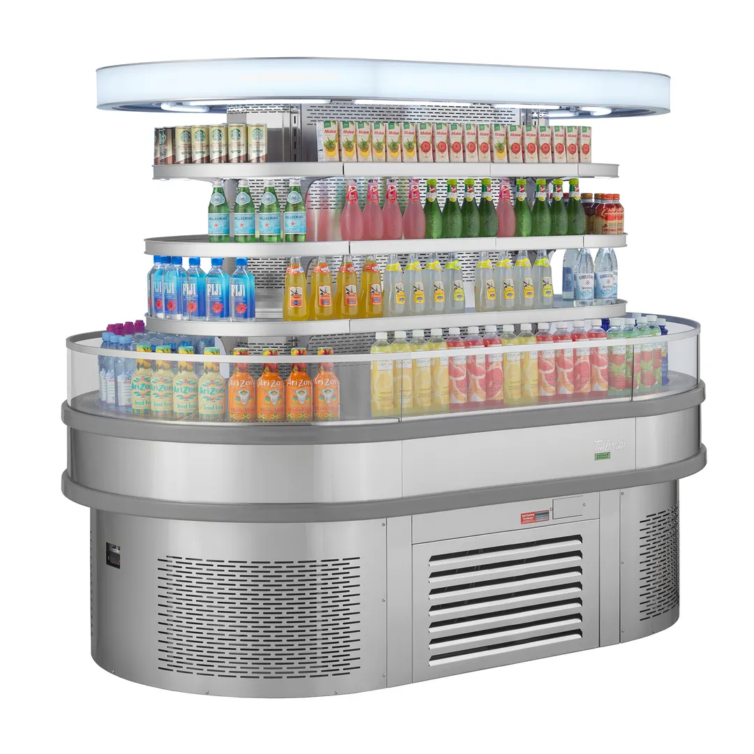 Turbo Air TIOM-36RSRS-N 48" Island Display Self-Serve Refrigerated Merchandiser, Stainless Steel