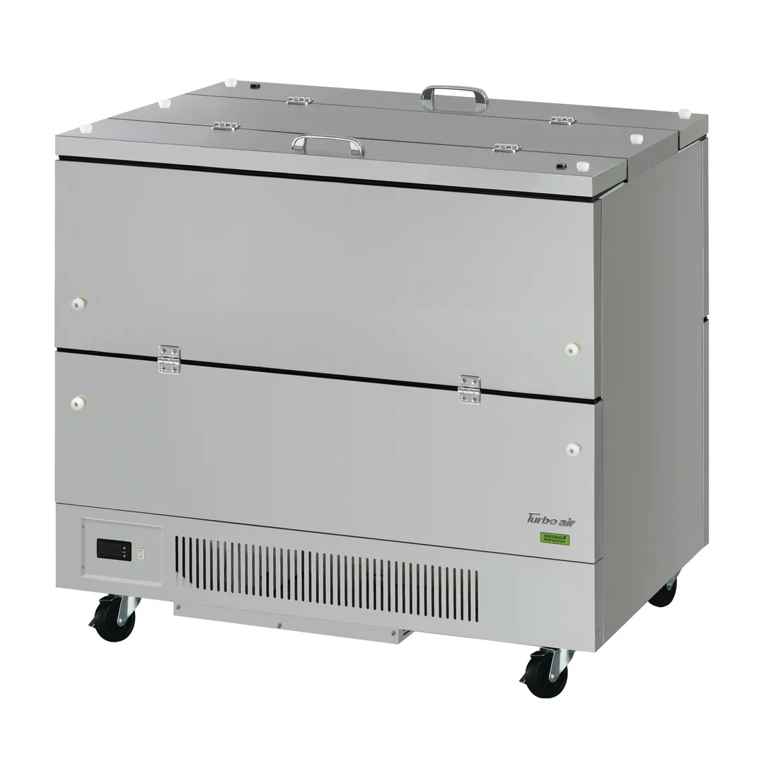 Turbo Air TMKC-49-2-SS-N6 49" Dual Sided Milk Cooler, Cold Wall, 12 Crates Capacity