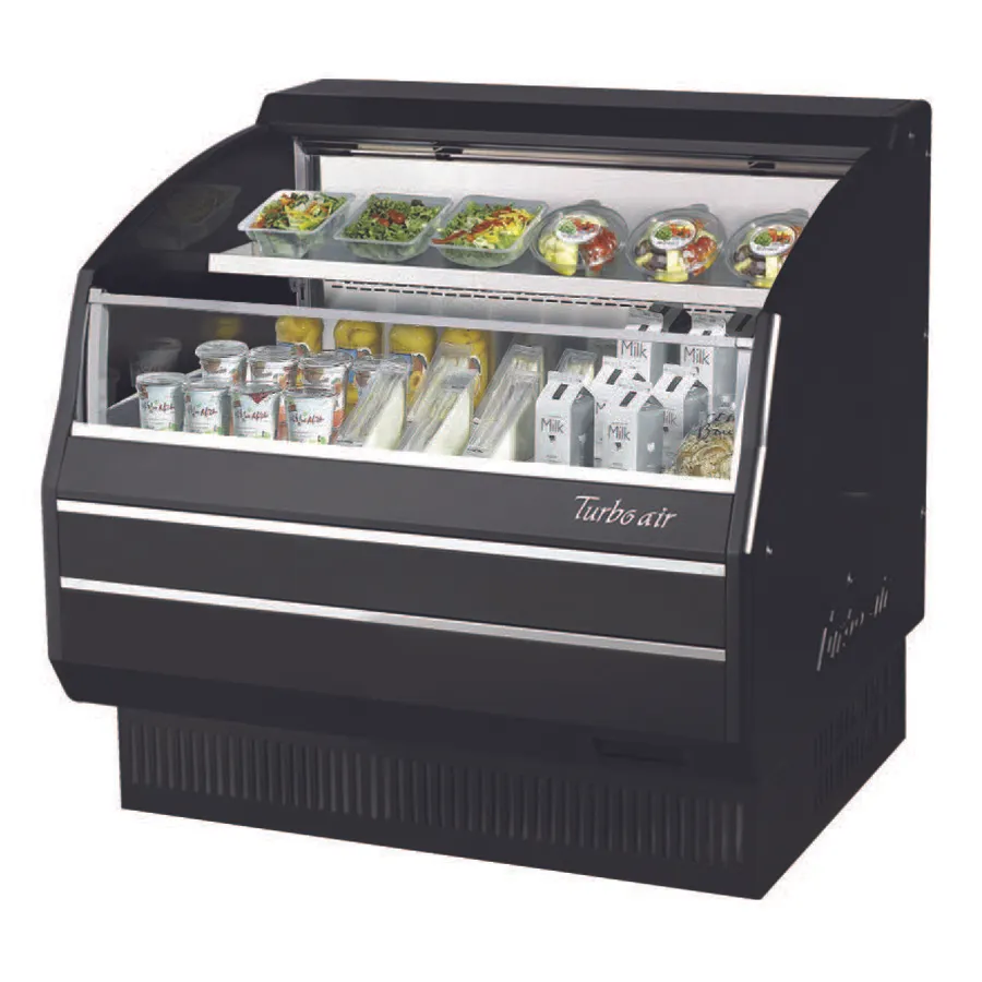 Turbo Air TOM-40LB-SP(-A)-N 39" Horizontal Open Air Merhandiser in Black, Self-Contained, 1 Shelf