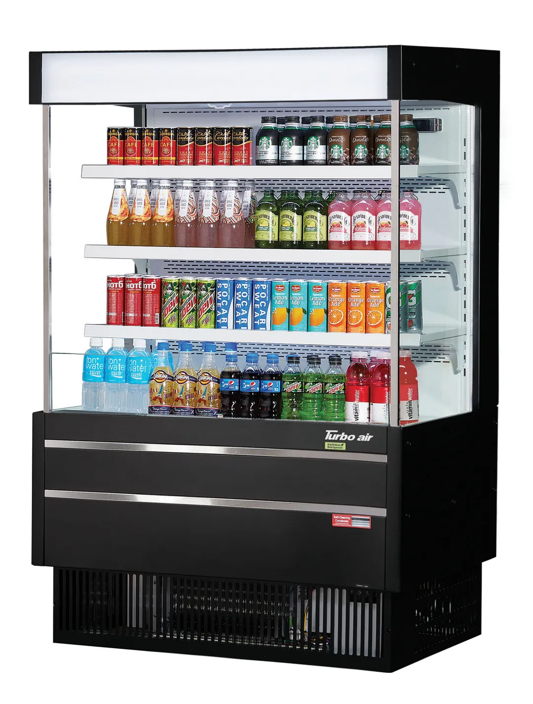 Turbo Air TOM-40MSEW(B)-N 39" Vertical Open Air Merchandiser, Specify Exterior, Self-Contained