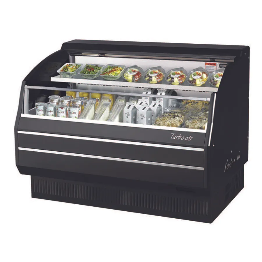Turbo Air TOM-50LB-SP(-A)-N 50" Horizontal Open Air Merchandiser in Black, Self-Contained