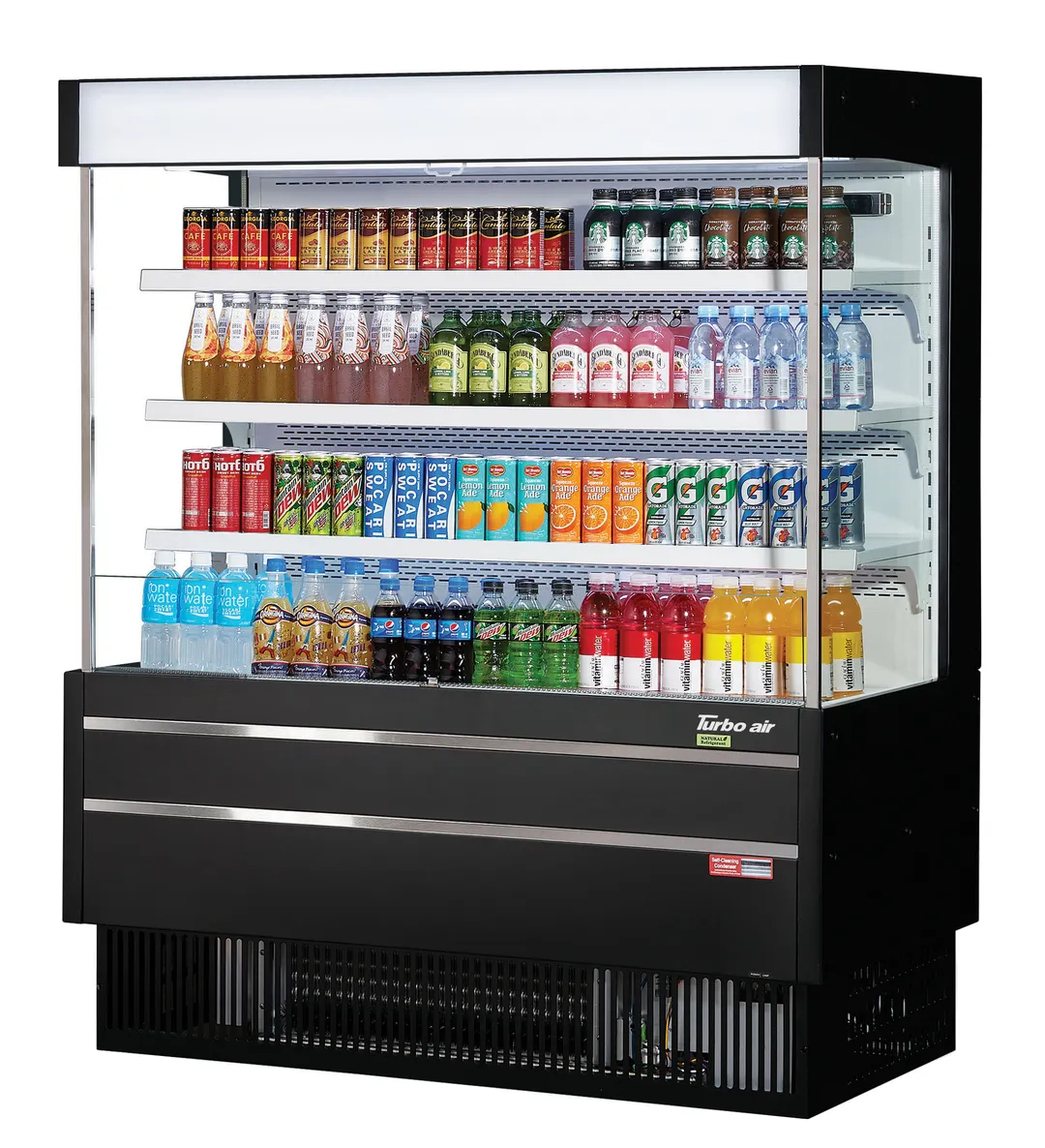Turbo Air TOM-50MSEW(B)-N 51" Vertical Open Air Merchandiser, Specify Exterior, Self-Contained, 3 Shelves
