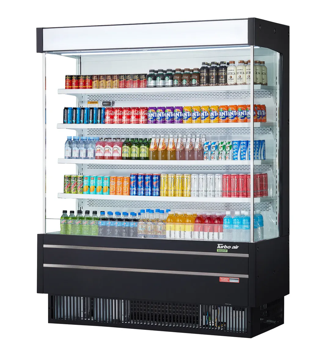Turbo Air TOM-60SEW(B)-N 64" Vertical Open Air Merchandiser, Specify Exterior, Self-Contained, 4 Shelves, 26.5 cu ft.