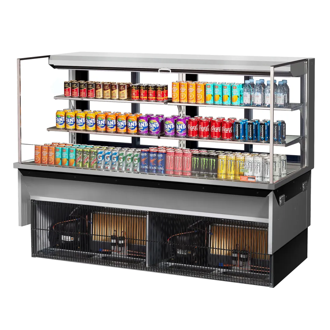 Turbo Air TOM-72L-UFD-S-3SI-N 72" Drop In Open Refrigerated Deli Display Case