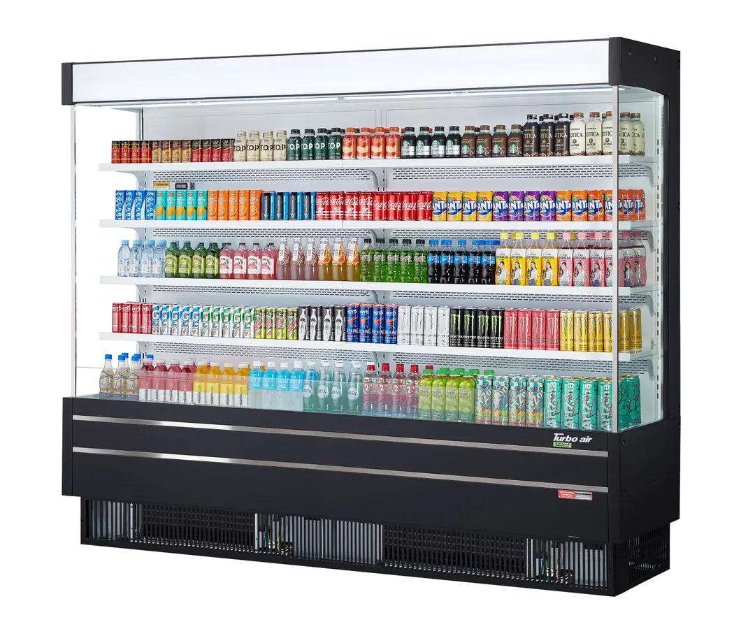 Turbo Air TOM-96SEW(B)-N 100" Vertical Open Air Merchandiser, Self-Contained, 4 Shelves