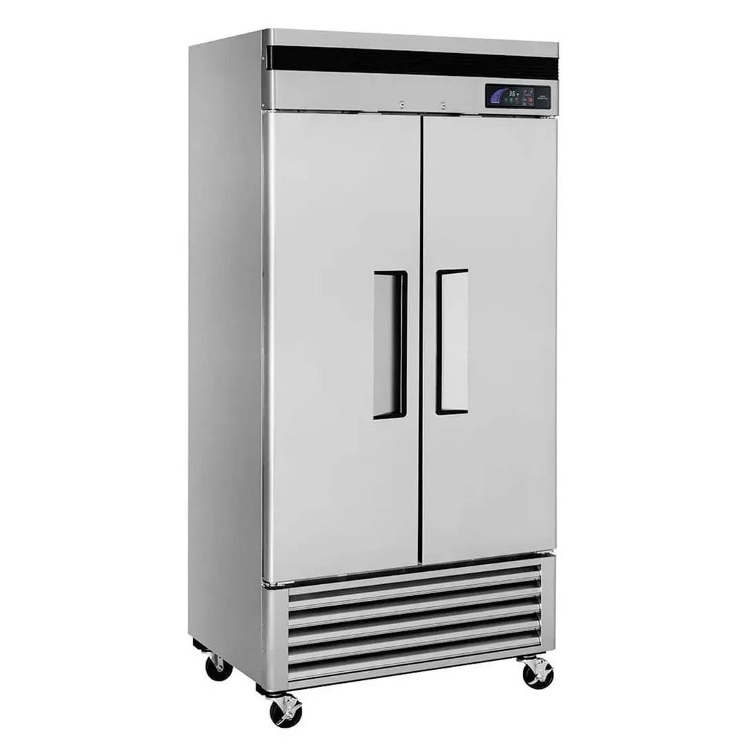 Turbo Air TSR-35SD-N6 39" 2-Section Reach-In Refrigerator w/ 2 Solid Doors, Bottom Mount, Stainless Steel, 29 cu. ft.