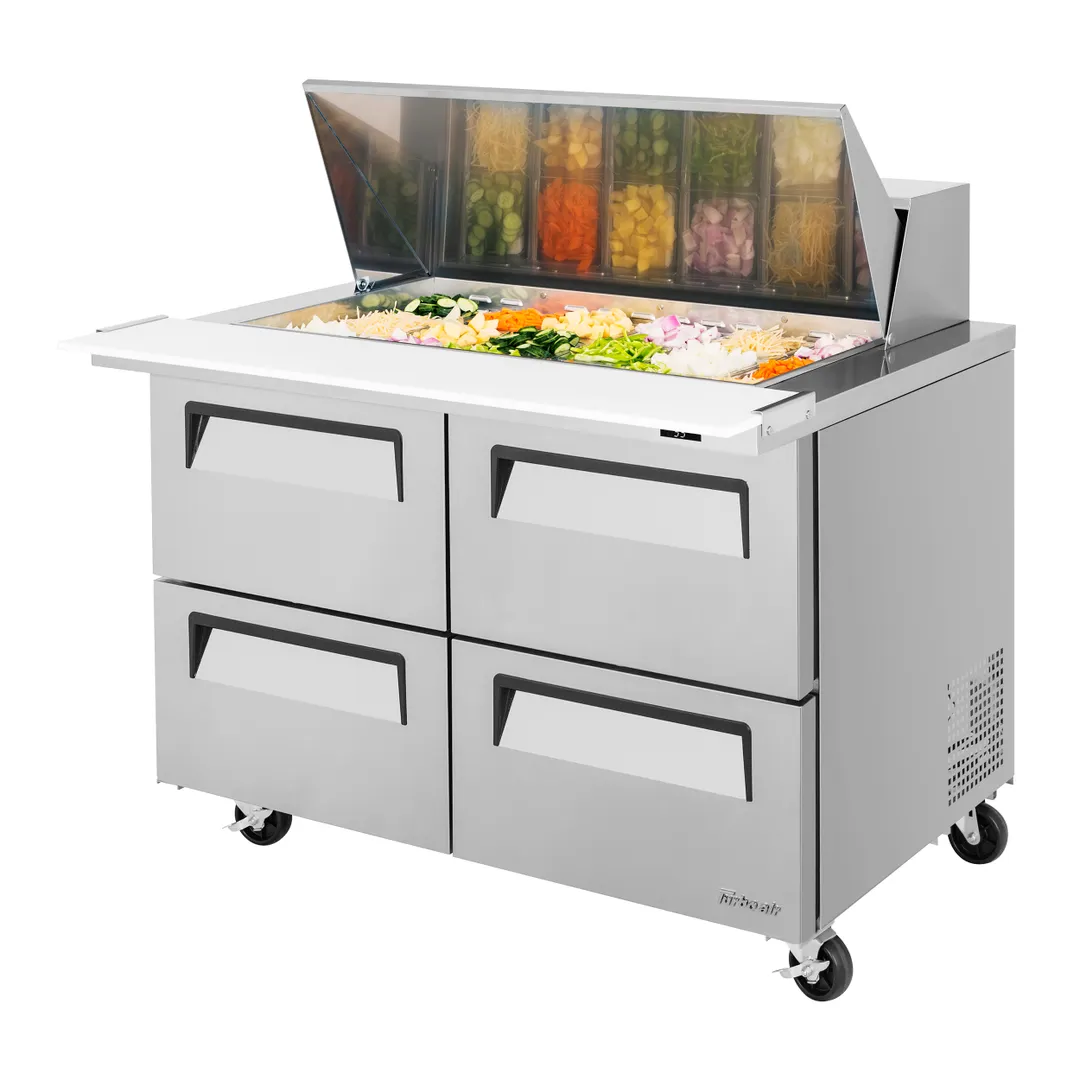 Turbo Air TST-48SD-18-D4-N 48" Mega Top Sandwich/Salad Prep Table w/ 4 Drawers, 18 Pans