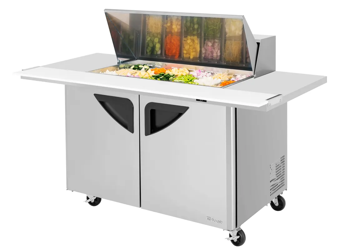 Turbo Air TST-48SD-18-E-N 72" Mega Top Sandwich/Salad Prep Table w/ 2 Doors, 18 Pans