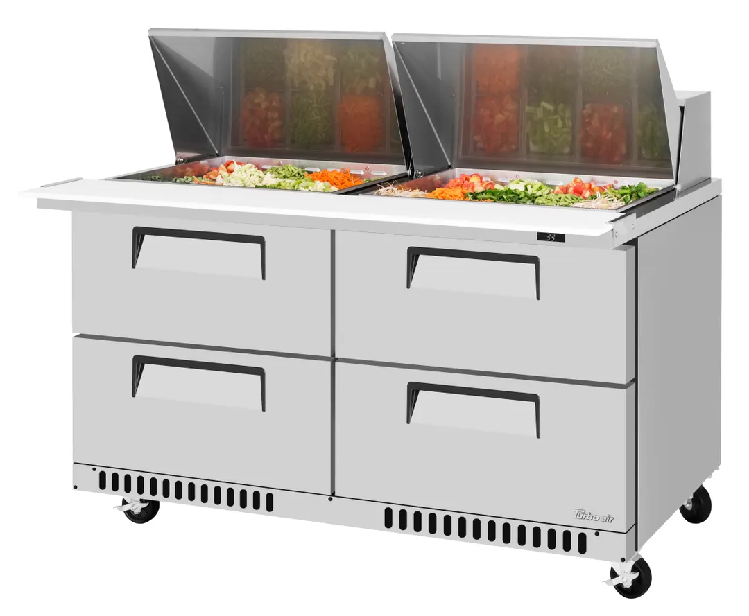 Turbo Air TST-60SD-24-D4-FB-N 60" Mega Top Sandwich and Salad Prep Table w/ 4 Drawers, 24 Pans