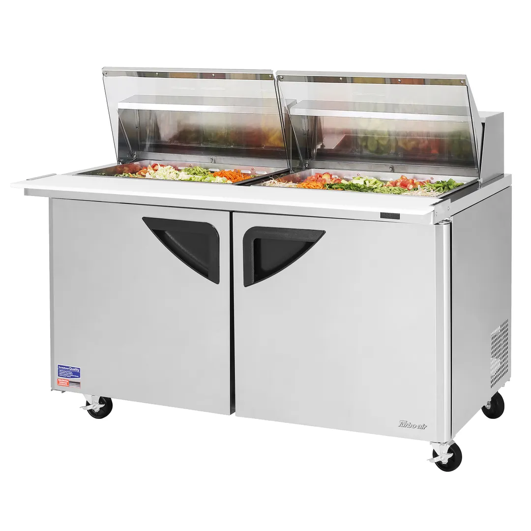 Turbo Air TST-60SD-24-N-CL 60" Mega Top Refrigerated Sandwich/Salad Prep Table w/ 2 Doors, 24 Pans