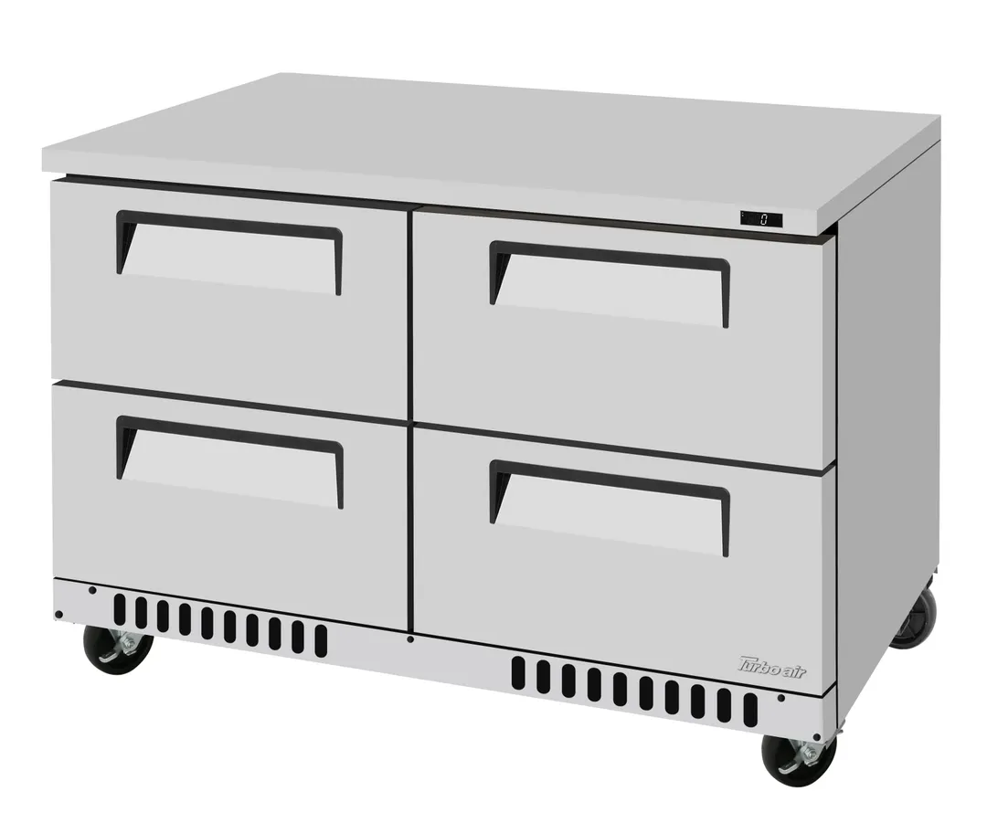 Turbo Air TUF-48SD-D4-FB-N 48" 4-Drawer Undercounter Freezer, Stainless Steel, Front Breathing, 14.8 cu. ft.