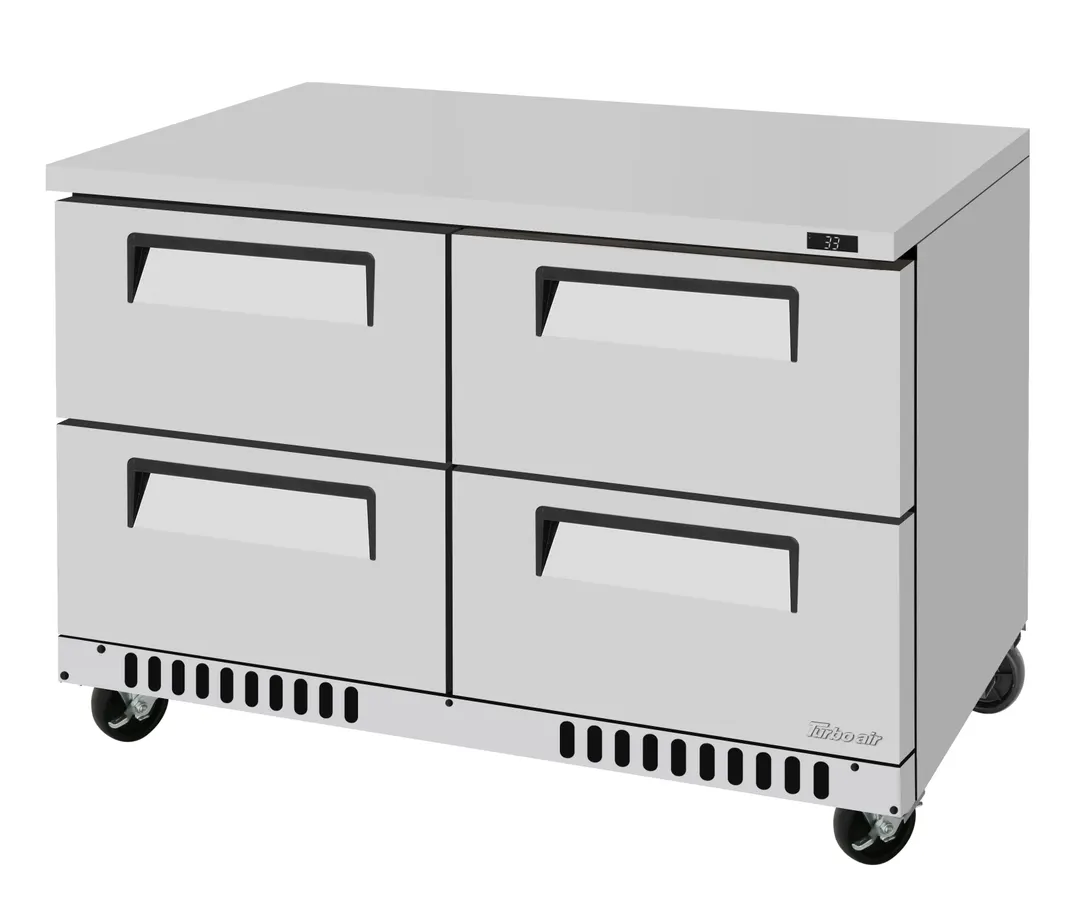 Turbo Air TUR-48SD-D4-FB-N 48" Undercounter Refrigerator, 4-Drawer, Front Breathing, 11 cu. ft.