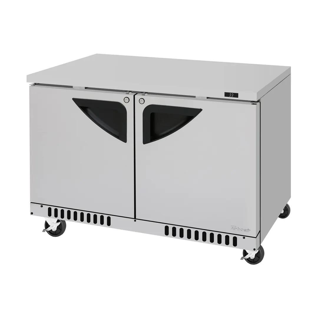 Turbo Air TUR-48SD-FB-N 48" 2-Section Undercounter Refrigerator w/ 2 Doors, 11 cu. ft.