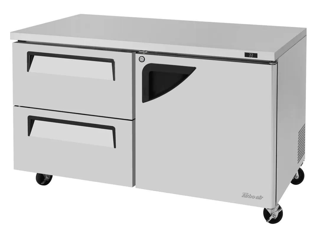 Turbo Air TUR-60SD-D2R-N 60" 2-Drawer Undercounter Refrigerator, Stainless Steel, 17.2 cu. ft.