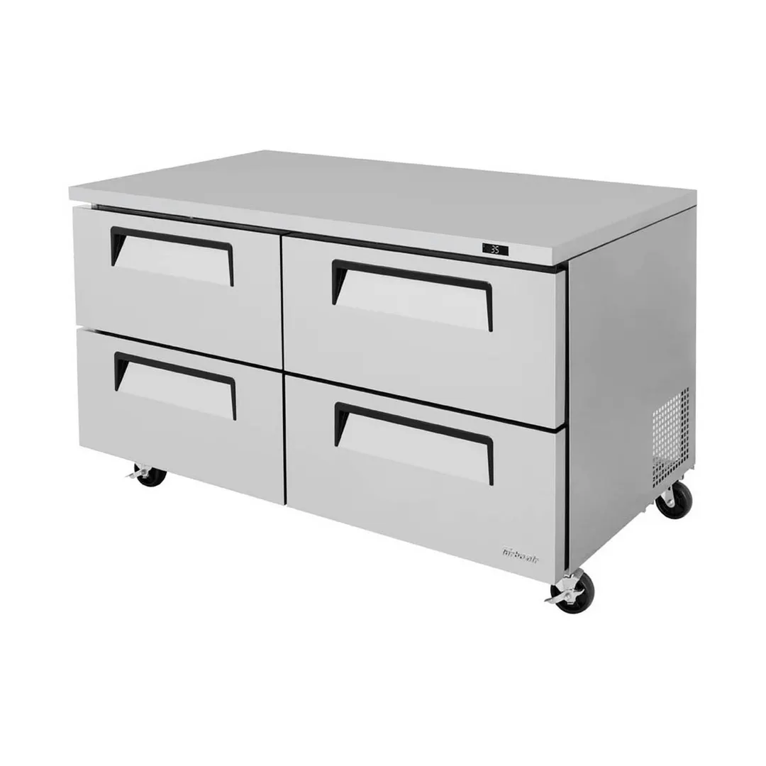 Turbo Air TUR-60SD-D4-N 60" 2-Section Undercounter Refrigerator w/ 2 Doors, 17 cu. ft.