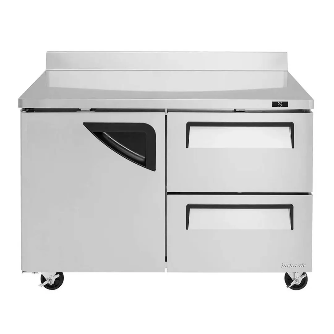 Turbo Air TWF-48SD-D2-N 48" 2-Section Worktop Freezer w/ 2 Drawers & 1 Door, 12 cu. ft.