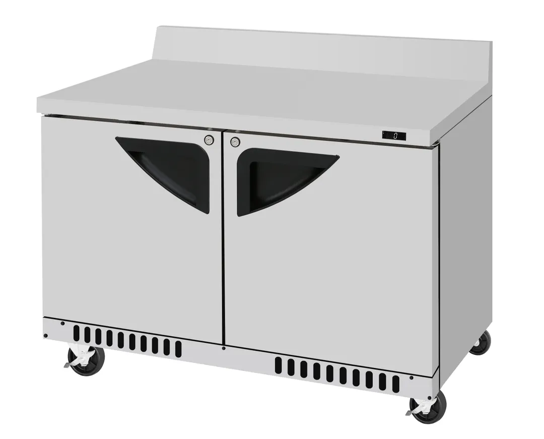 Turbo Air TWF-48SD-FB-N 48" 2-Section Worktop Freezer w/ 2 Doors, Front Breather, 14.8 cu. ft.