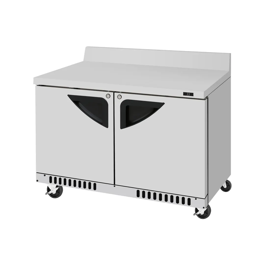 Turbo Air TWR-48SD-FB-N 48" 2-Section Worktop Refrigerator w/ 2 Doors, 11.1 cu. ft.