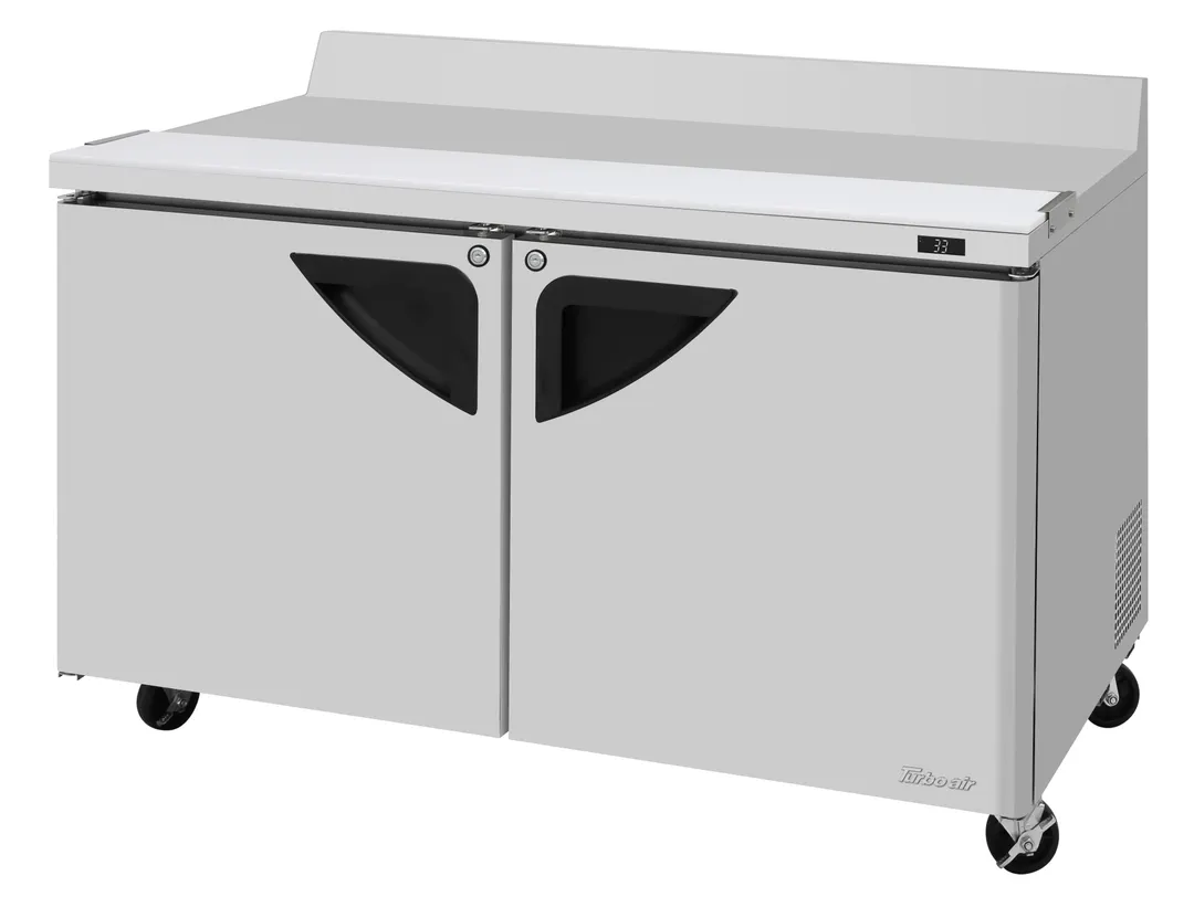 Turbo Air TWR-60SD-N-CB 60" 2-Section Worktop Refrigerator w/ 2 Doors, 17 cu. ft.