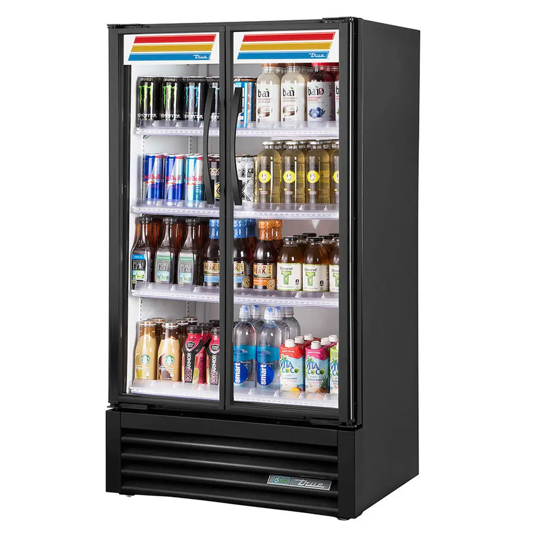 True TVM-30-HC~VM01 30" 2-Section Swing Glass Door Visual Refrigerated Merchandiser