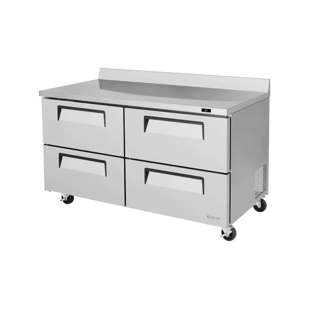 Turbo Air TWR-60SD-D4-N 60" 2-Section Worktop Refrigerator w/ 4 Drawers, 16 cu. ft.