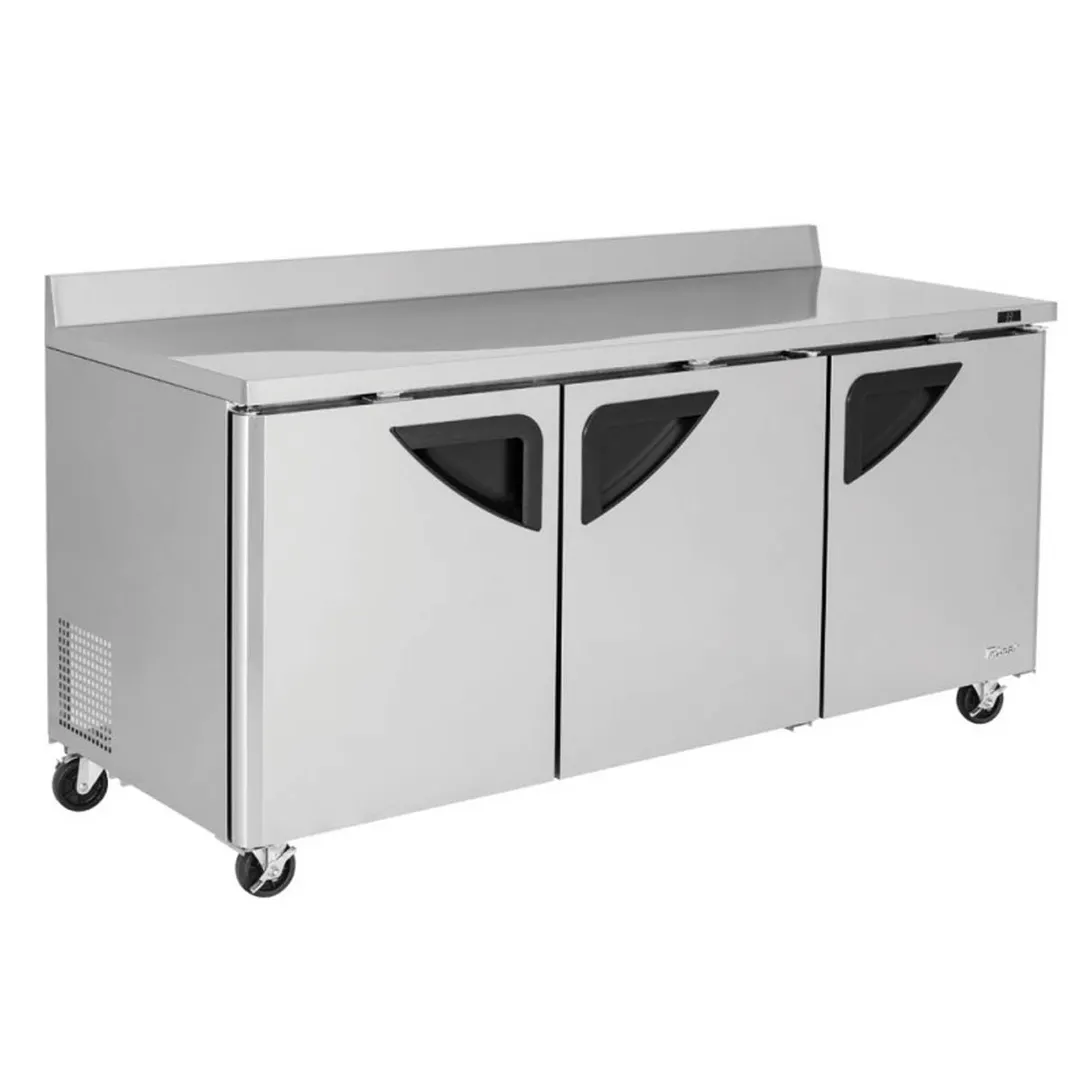 Turbo Air TWR-72SD-N 72" 3-Section Worktop Refrigerator w/ 3 Doors, 19 cu. ft.